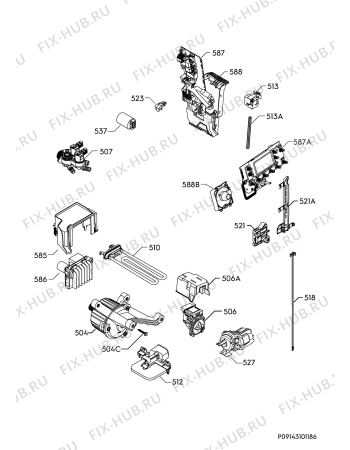 Взрыв-схема стиральной машины Electrolux EW8W7861E8 - Схема узла Electrical equipment 268